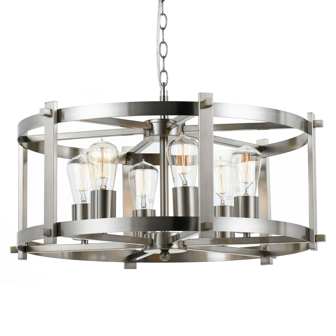 Telbix Finley Large Industrial Chain Pendant Light | Nickel