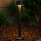 Telbix Pyrus Minimalist Black LED Outdoor Bollard Light in Refined Sand Finish | Black