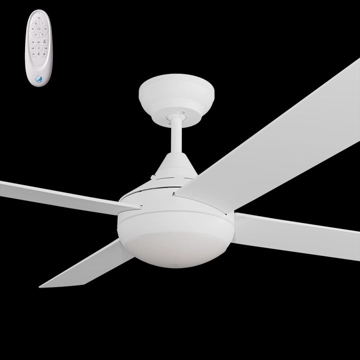Calibo Kestrel 52" (1320mm) Indoor/Outdoor DC Ceiling Fan with 18W CCT LED Light & Remote | White
