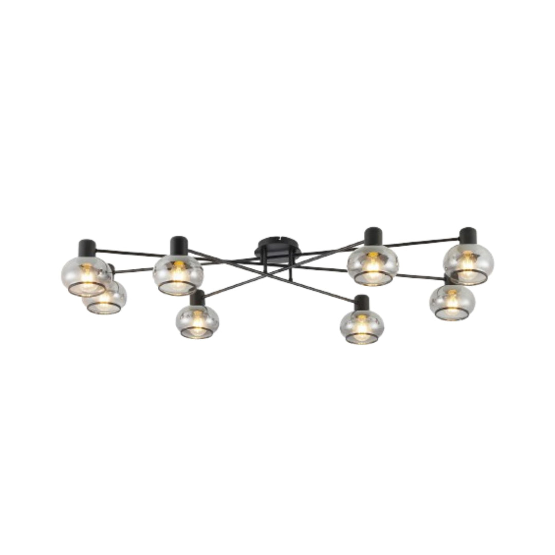 Telbix Marbell 8 Light Close to Ceiling Light | Black