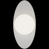 Calibo Crest Opal Glass 120mm Orb Wall Light Oval Plate 300mm | White