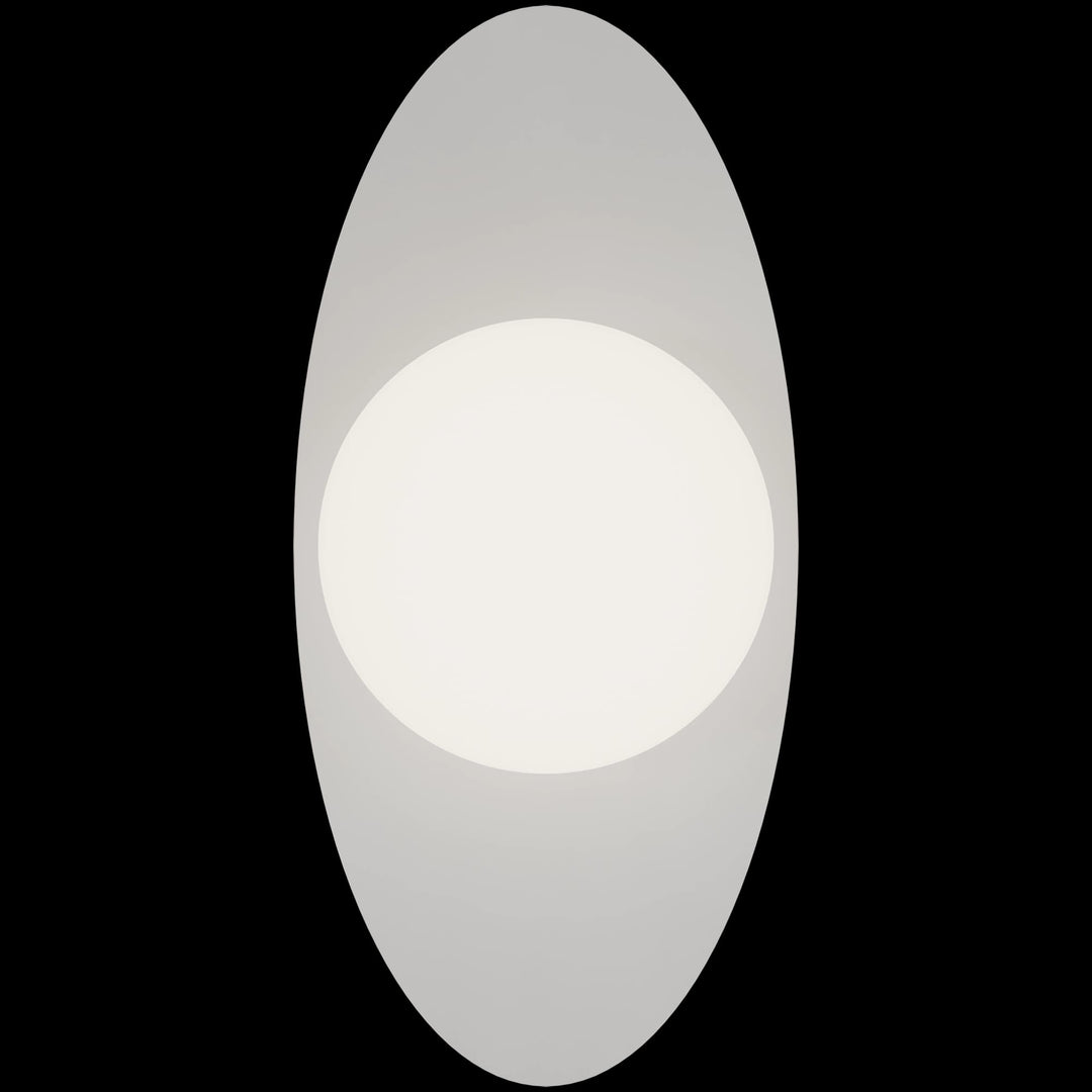 Calibo Crest Opal Glass 120mm Orb Wall Light Oval Plate 300mm | White