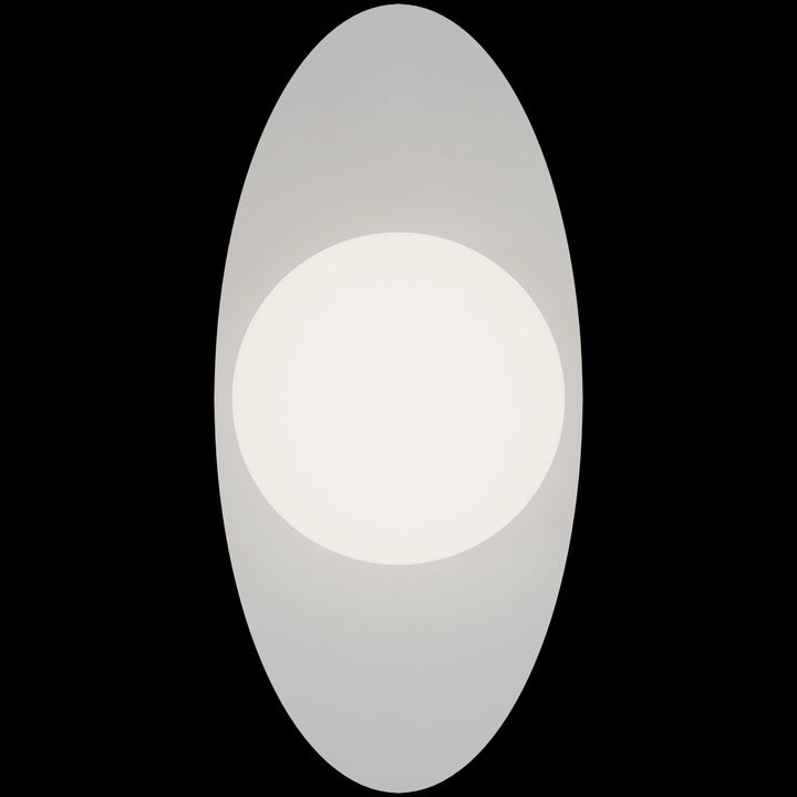 Calibo Crest Opal Glass 120mm Orb Wall Light Oval Plate 300mm | White