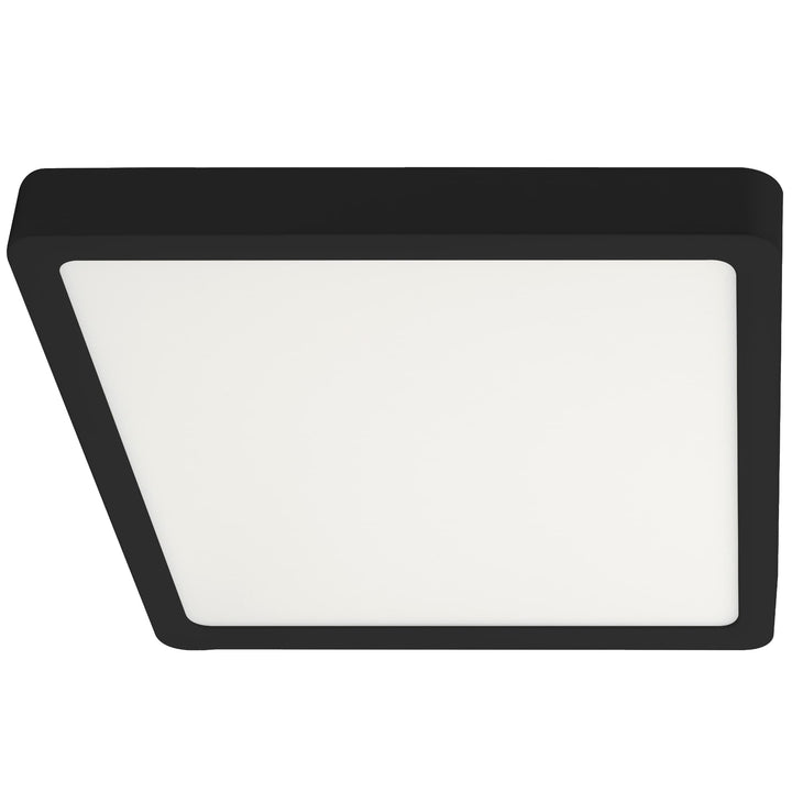 Telbix Lunos Square Black Frame Dimmable 3CCT LED Oyster Light with Flex and Plug | Large