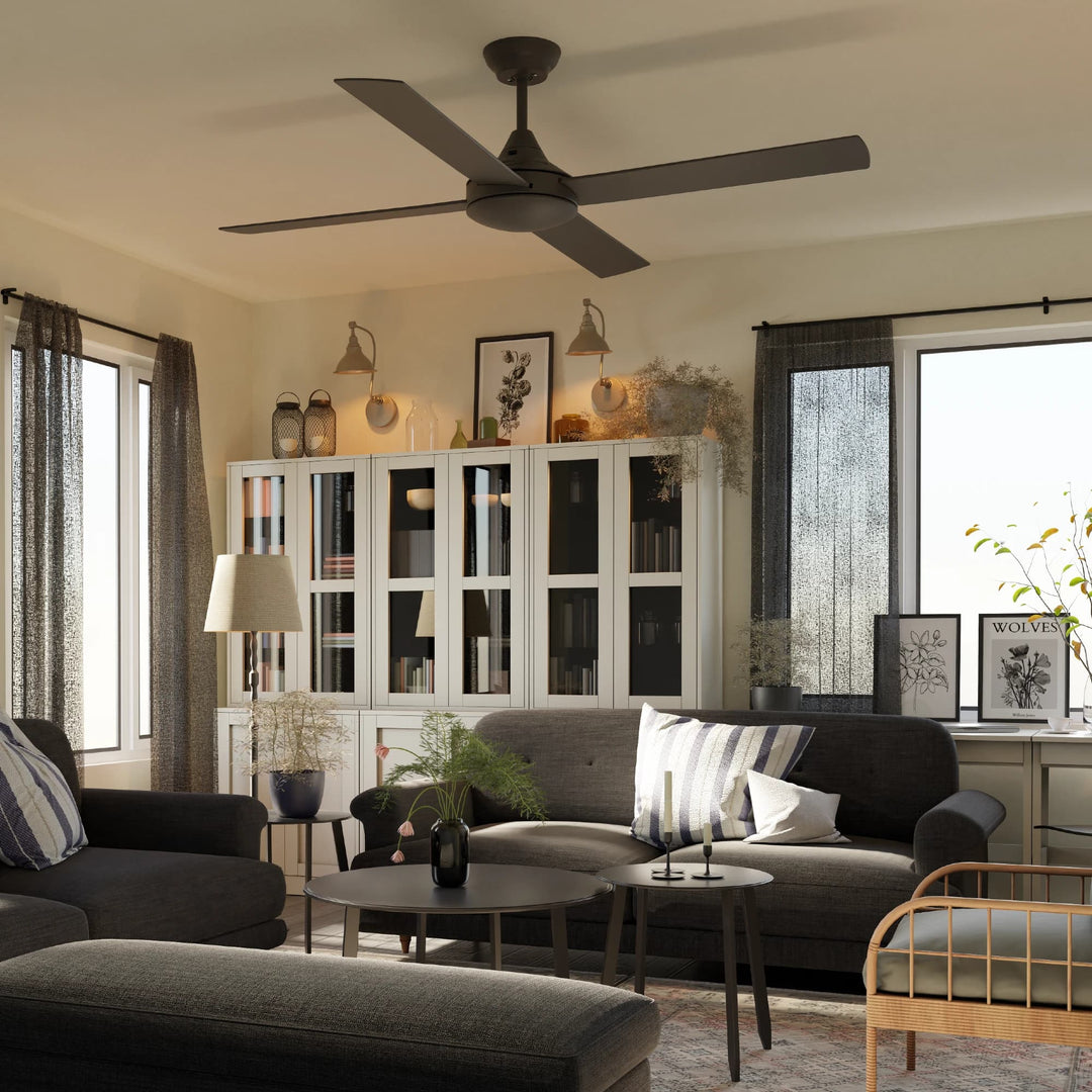 Calibo Kestrel 52" (1320mm) Indoor/Outdoor DC Ceiling Fan with Remote | Black