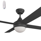 Calibo Kestrel 52" (1320mm) Indoor/Outdoor DC Ceiling Fan with 2x E27 Light & Remote | Black