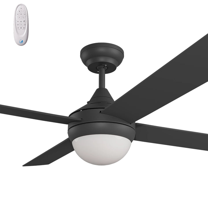 Calibo Kestrel 52" (1320mm) Indoor/Outdoor DC Ceiling Fan with 2x E27 Light & Remote | Black