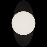 Calibo Crest Opal Glass 140mm Orb Wall Light Oval Plate 300mm | Black