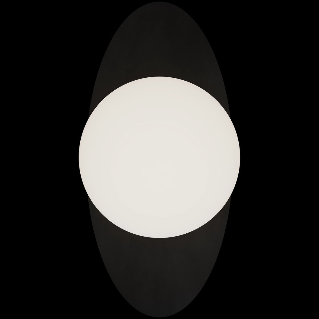 Calibo Crest Opal Glass 140mm Orb Wall Light Oval Plate 300mm | Black