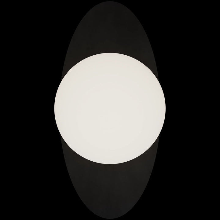 Calibo Crest Opal Glass 140mm Orb Wall Light Oval Plate 300mm | Black