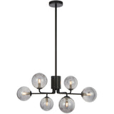 Telbix Black Felton 6 Light Pendant | Smoke