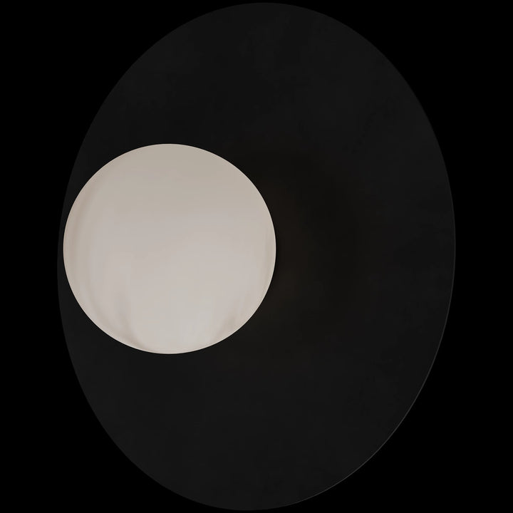 Calibo Crest Alabaster Glass 120mm Orb Wall Light Round Plate 300mm | Black