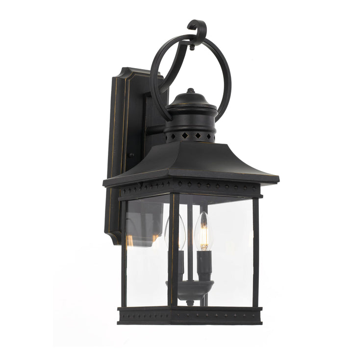 Telbix Fergus 2 Light Exterior Wall Light IP44 (E14) | Black
