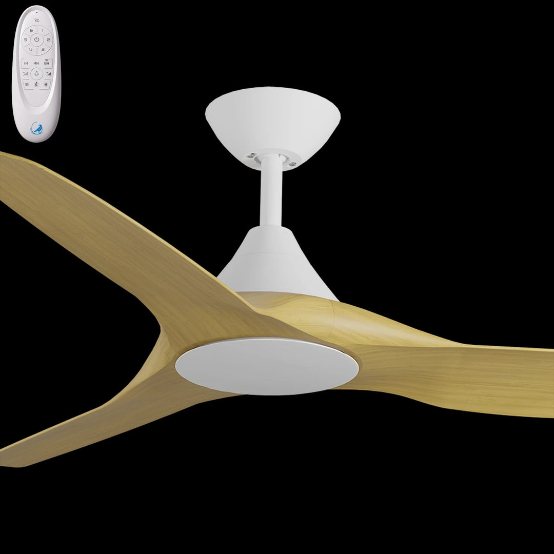 Calibo Smart CloudFan 48" (1220mm) ABS Energy Efficient DC Ceiling Fan and Remote | White & Bamboo