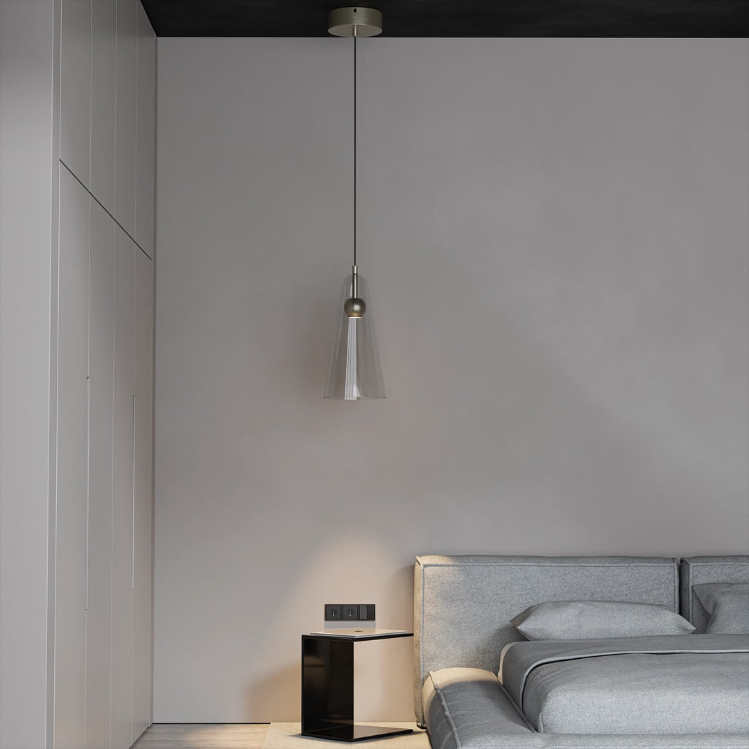 Calibo Skua Artisan Glass Tricolour LED Pendant | Brushed Nickel