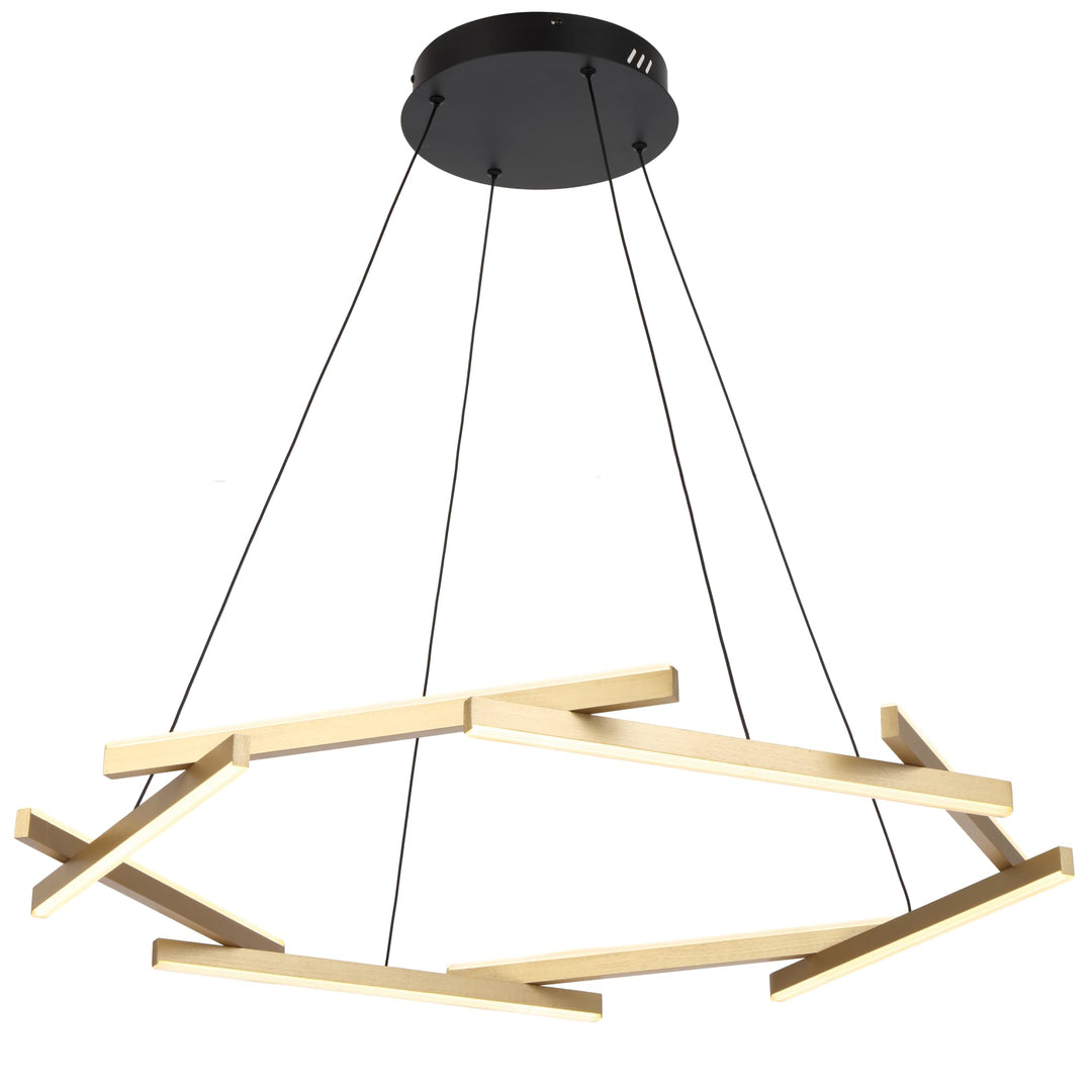Telbix Tarson 1 Tier LED Pendant | Black and Gold
