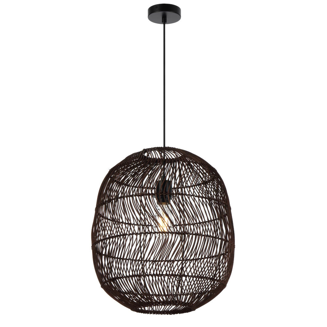 Brown Telbix Rana Woven Pendant (E27) | Medium