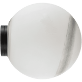 Calibo Crest Alabaster Glass 140mm Orb Wall Light | Black