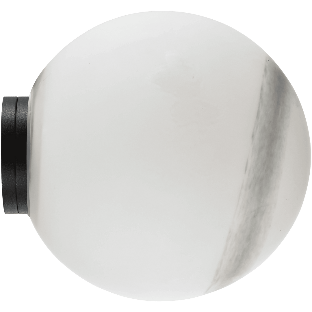 Calibo Crest Alabaster Glass 140mm Orb Wall Light | Black