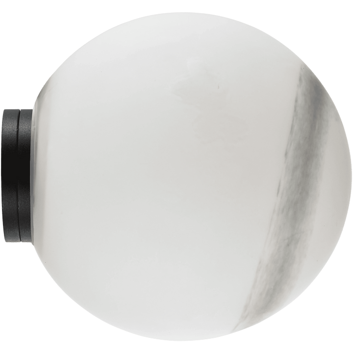 Calibo Crest Alabaster Glass 140mm Orb Wall Light | Black