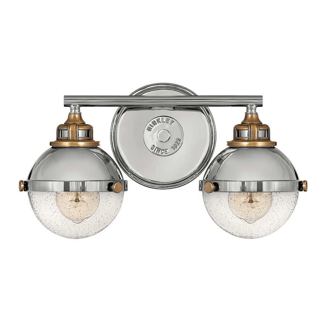 Hinkley Fletcher Traditional Double Wall Light (E27) | Polished Nickel & Heritage Brass