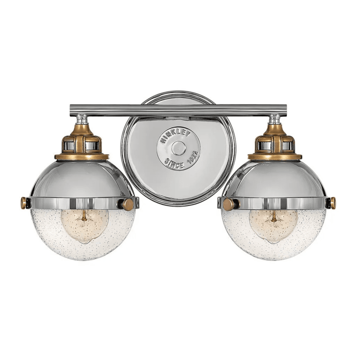 Hinkley Fletcher Traditional Double Wall Light (E27) | Polished Nickel & Heritage Brass