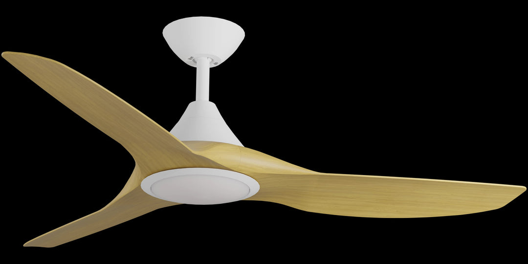 Calibo Smart CloudFan 48"(1220mm) ABS DC Ceiling Fan with 20W CCT LED Light and Remote | White & Bamboo