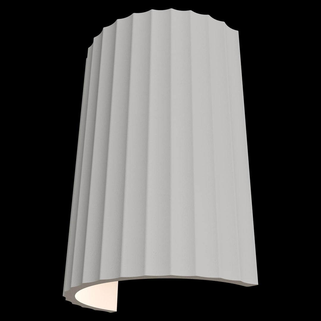 Calibo Munia Sculptural Fluted Up/Down Wall Light with Paintable Gypsum Surface | White