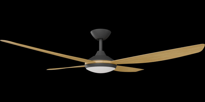 Calibo Vanga 56" DC Smart Ceiling Fan with LED Light and Remote Control | Black and Bamboo