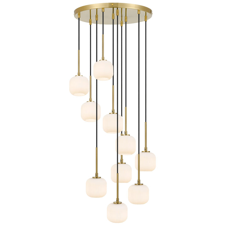 Telbix Bobo 10 Light Glass Pendant | Antique Gold
