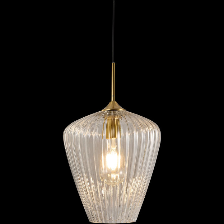 Calibo Ribbon Fluted Glass 230mm Pendant Light | Clear
