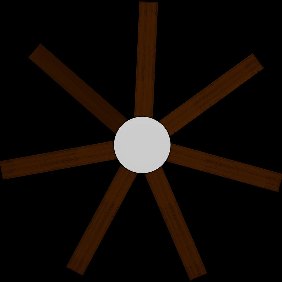 Calibo Alula 60" (1524mm) 7 Blade Indoor/Outdoor DC Ceiling Fan & Remote | White & Koa