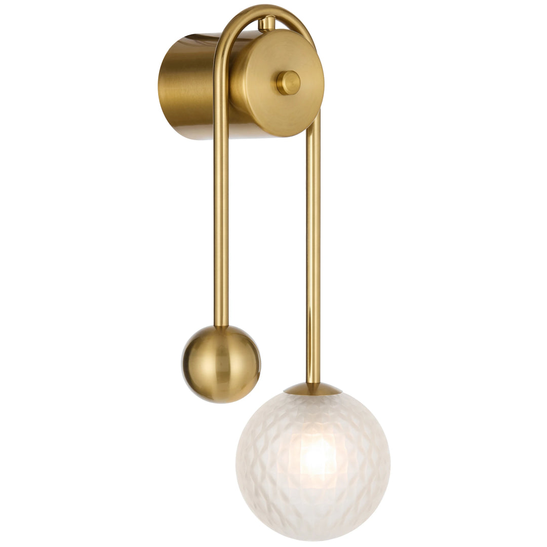 Telbix Felton Arm Wall Light | Antique Gold and Frost Tear