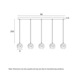 Telbix Segovia 5 Light LED Bar Pendant | Chrome