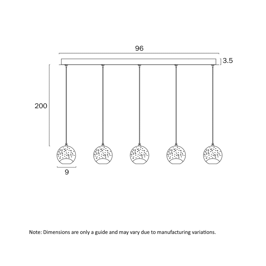 Telbix Segovia 5 Light LED Bar Pendant | Chrome