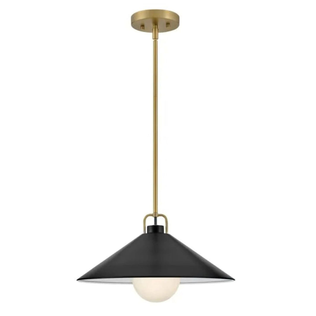 Hinkley Milo 1 Light Pendant by Lark | Lacquered Brass & Black