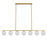 Telbix Marsten Gold Glass Pendant E27 | 7 Light Bar
