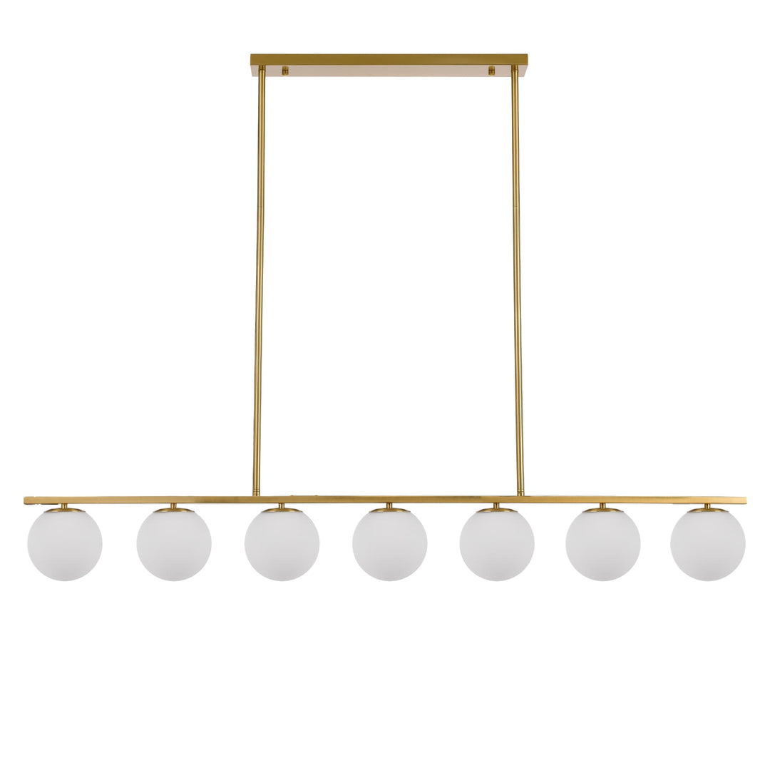 Telbix Marsten Gold Glass Pendant E27 | 7 Light Bar