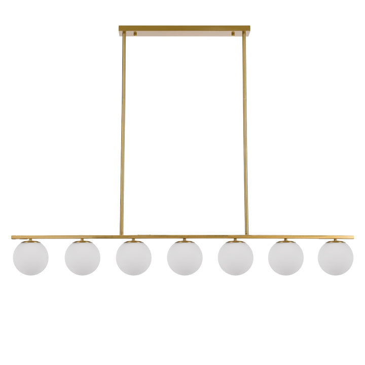 Telbix Marsten Gold Glass Pendant E27 | 7 Light Bar