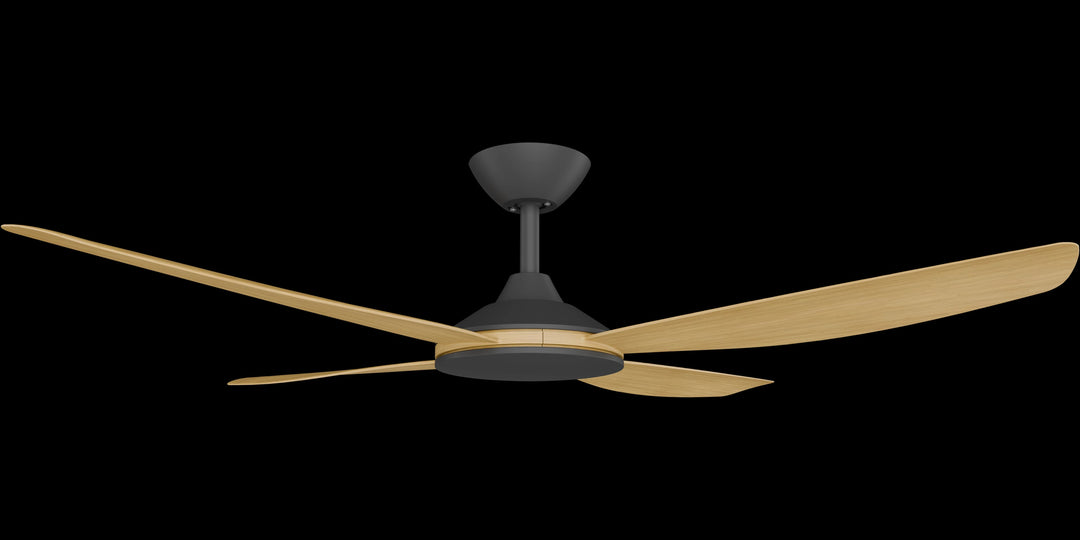 Calibo Vanga 52" DC Smart Ceiling Fan with Remote Control | Black and Bamboo