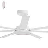 Calibo Alula 80" (2032mm) 7 Blade Indoor/Outdoor DC Ceiling Fan with 24W Light & Remote | White