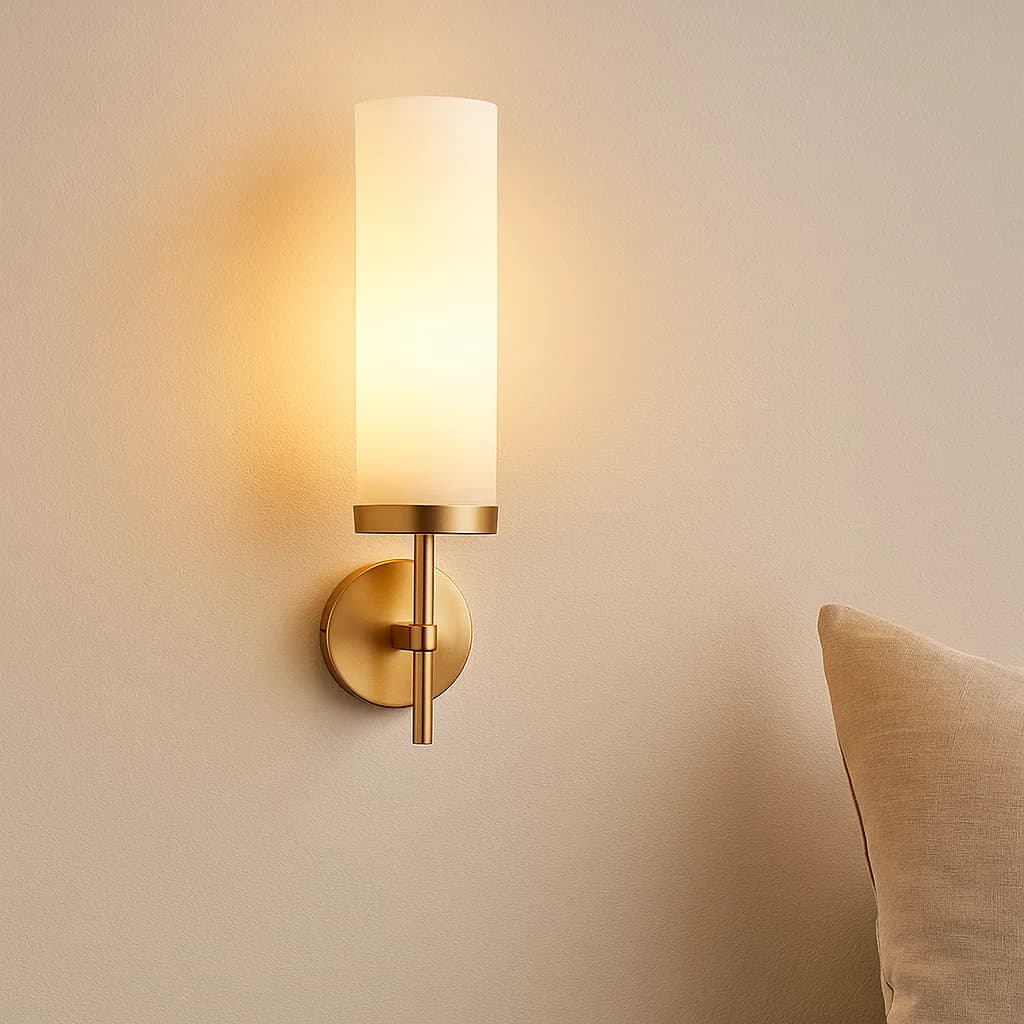 Garot Handcrafted Wall Lamp (E27) | Gold & Opal Glass