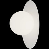 Calibo Crest Opal Glass 140mm Orb Wall Light Oval Plate 300mm | White