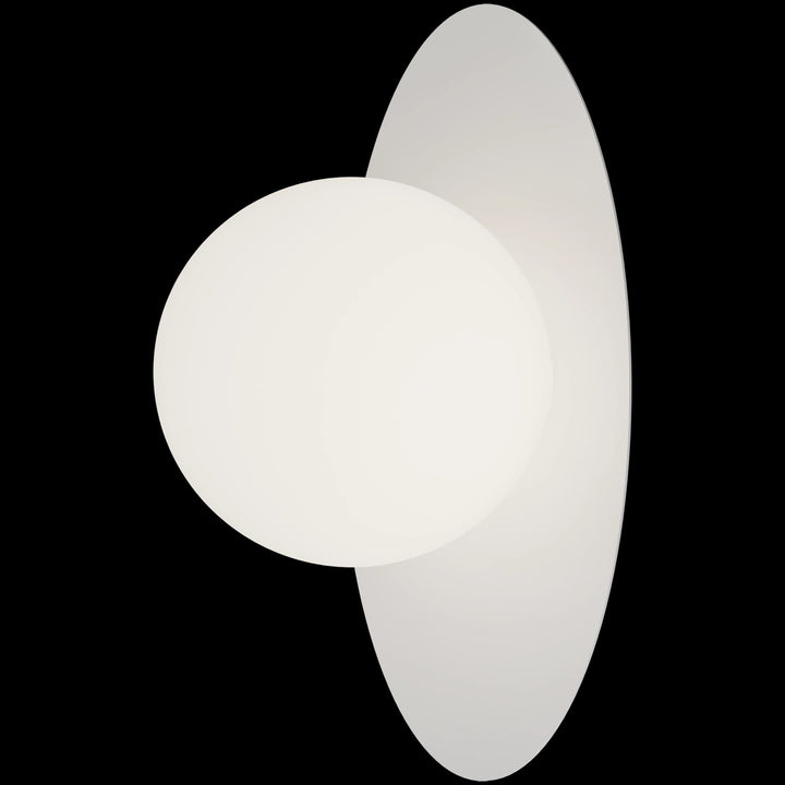 Calibo Crest Opal Glass 140mm Orb Wall Light Oval Plate 300mm | White