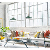 Hinkley Milo 1 Light Pendant by Lark | Lacquered Brass & Sage Green