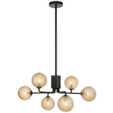 Telbix Black Felton 6 Light Pendant | Amber Tear