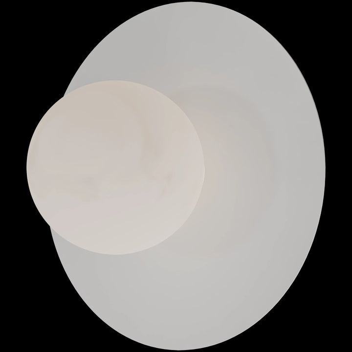 Calibo Crest Alabaster Glass 140mm Orb Wall Light Round Plate 300mm | White