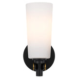 Telbix Delmar 1 Light Wall Lamp | Black & Opal