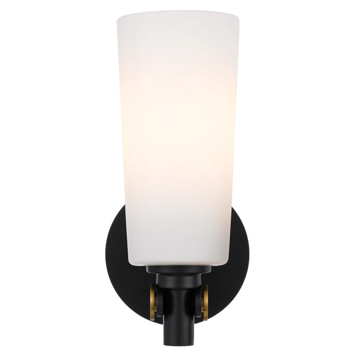 Telbix Delmar 1 Light Wall Lamp | Black & Opal