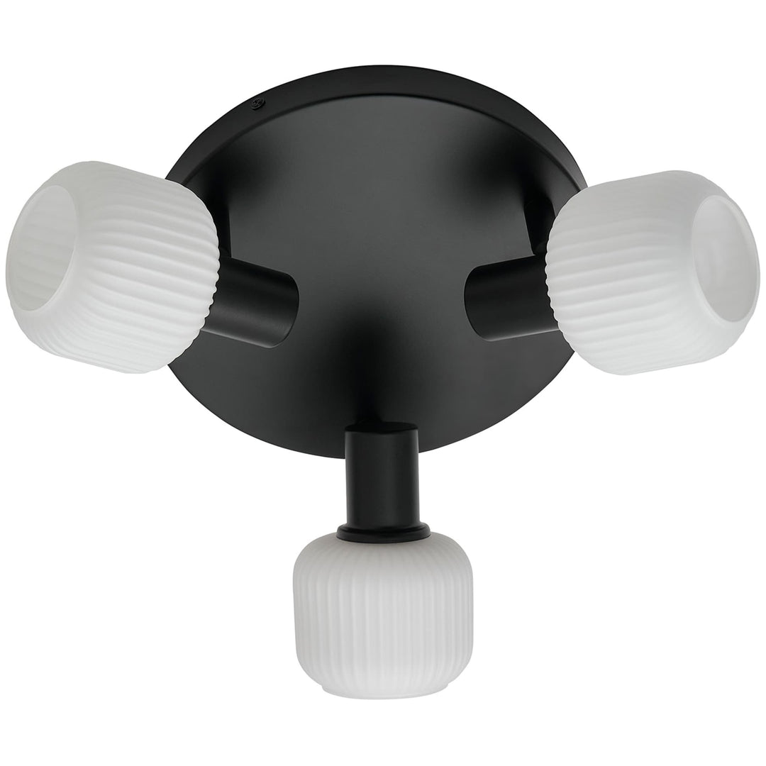 Nordlux Milford Mini 3 Light Flush Mount | Black